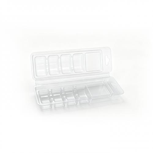 French desserts 4 compartment hinged clamshell Makaron plastic inner transparent PET disposable Dim sum packaging box
