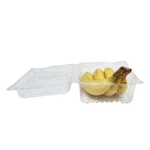 Disposable transparent PET hinged Clasmhell fruit banana fresh fruit and vegetable packaging vacuum formed packaging box