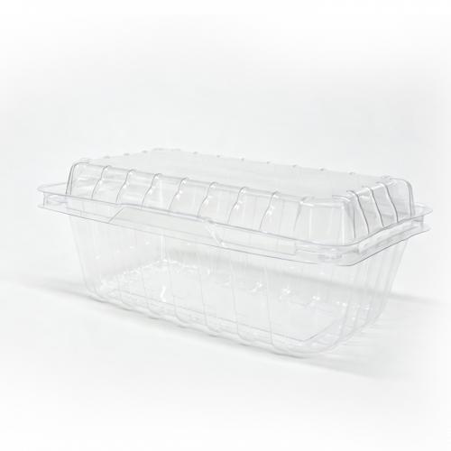 Customized rectangular PET 1lb hinged clamshell disposable grape vacuum plastic packaging box with breathable holes