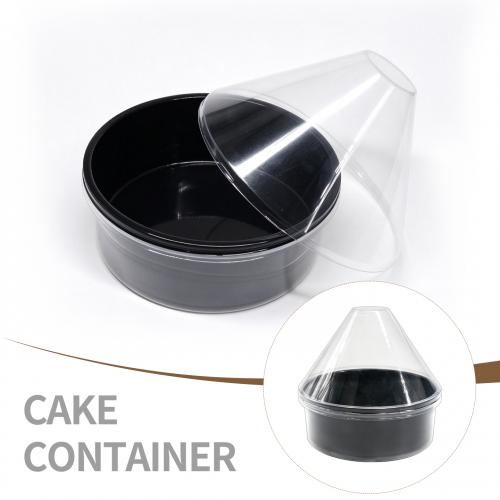 Disposable vacuum formed cone shaped high transparency circular cake packaging box for mousse desserts