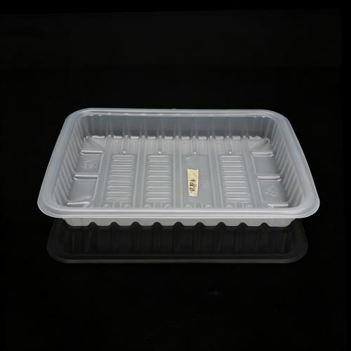 Customized disposable plastic vacuum formed food grade supermarket PP high transparency rectangular fresh meat tray