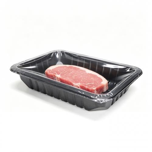 Black PP/PET/High Barrier Modified Atmosphere EVOH Rectangle Fresh Lock MAP Tray for Meat