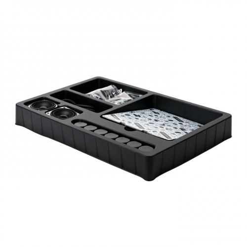 Custom Black Rectangular Thermoformed PS ESD Anti-Static Electronics Blister Insert Tray