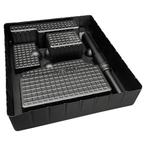 OEM Custom Black 5 Compartments Crack Resistant Plastic Tray Blister Packaging for Electronic